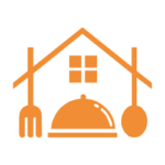 Signet des Fürther Küchenstudios: Haus mit Besteck